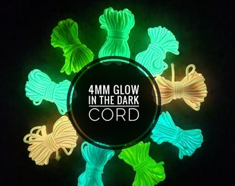 4mm Glow in the Dark Cord / Glow in the Dark Neon Paracord / Glow in the Dark Yarn / Nylon Paracord Fibre / Glow in the Dark Macrame Weaving