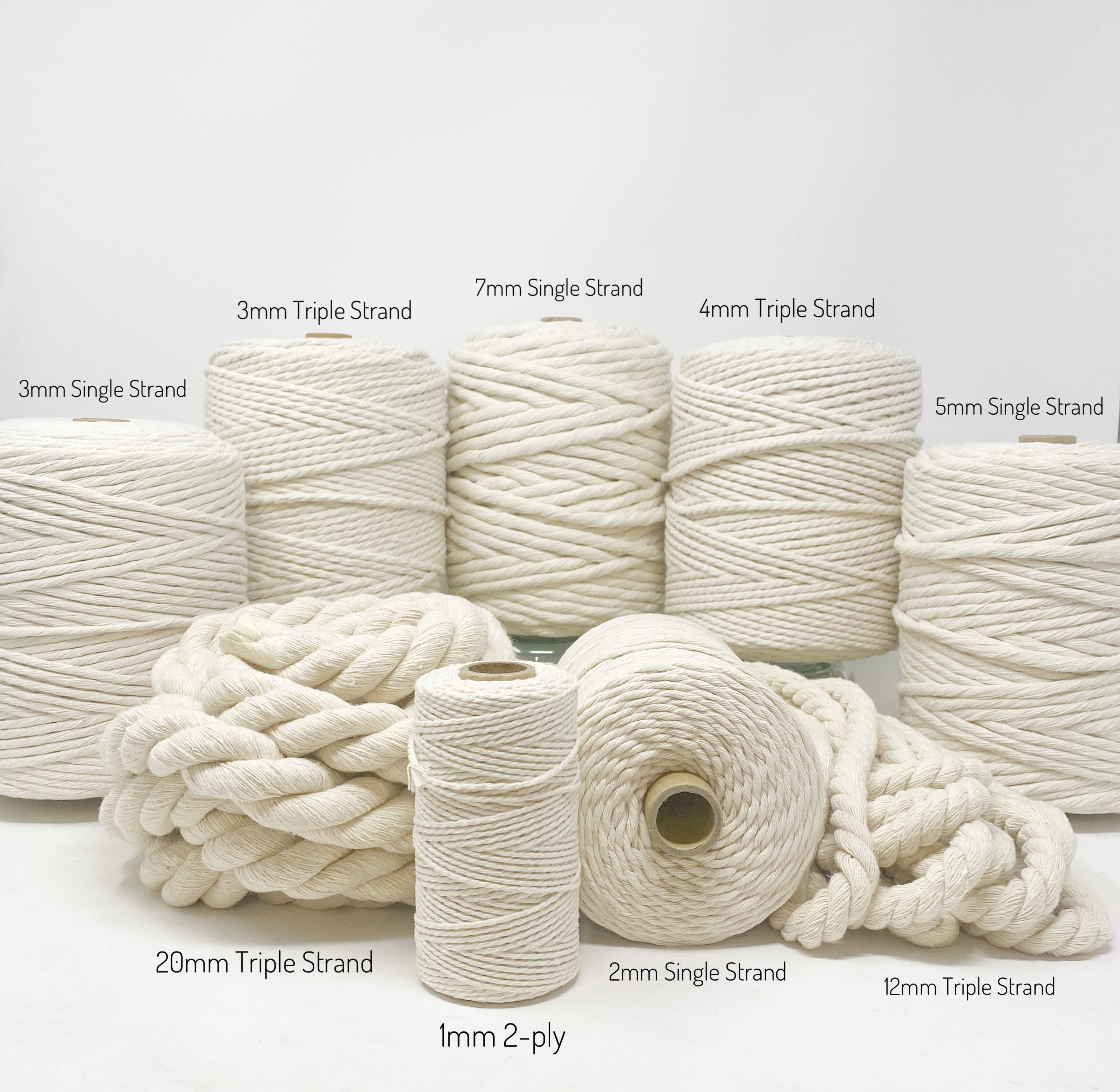 Natural Cotton Rope 3/4 Inch x 100 Feet, 4-Strand Twisted Cotton Rope,  Natural Thick White Rope, Soft Rope Cord, Craft Rope for Sports,  Decoration