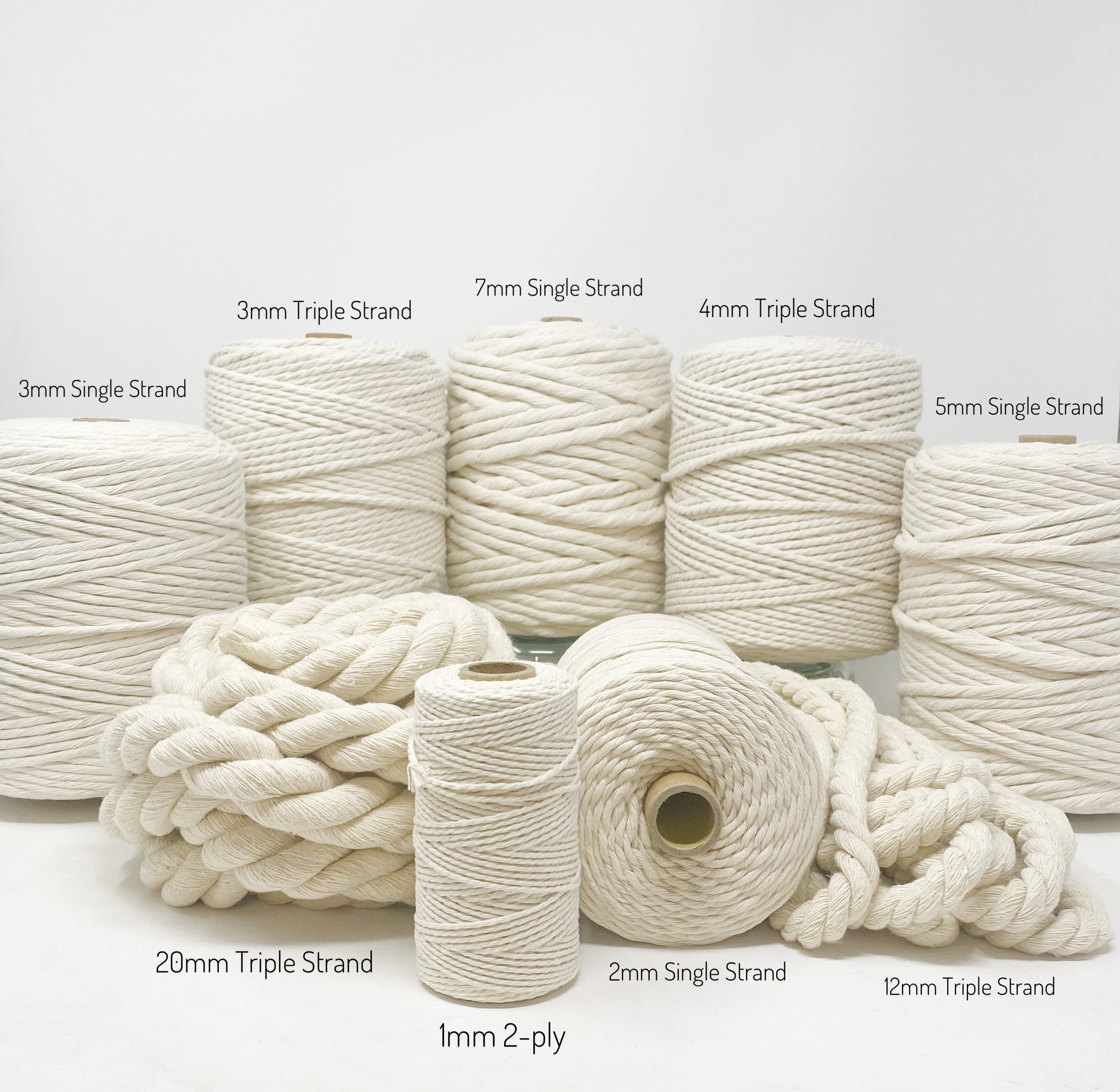 3 Mm Macrame Cord 3kg / 520 M, Soft Twisted Cotton Rope, Macrame