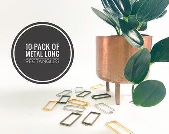 10-Pack Of Rectangle Shaped Pendants / Geometric Metal Jewelry Findings / Metal Charms for Macrame Jewelry / DIY Earrings / Beading Crafts