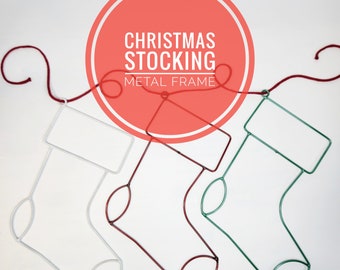 Christmas Stocking Metal Frame / Holiday Stocking Loom / DIY Macrame Woven Stocking Wall Hanging / Christmas Mantle Ornament DIY