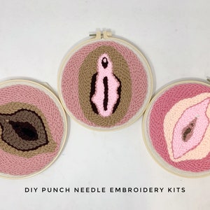 Build-a-Vag Needle Punch Kit / Yoni Embroidery Kit / Vulva Needle Punch / DIY Crafts / Stocking Stuffer / Hostess Gifts / Feminist Gift