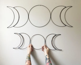 Bulk Pack of Moonphase Craft Frames/Copper Brass Lunar Moon Phases / Moon Loom / Moon Eclipse Dreamcatcher / Macrame Moon Wall Hanging