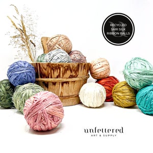 Boules de ruban de soie sari recyclées