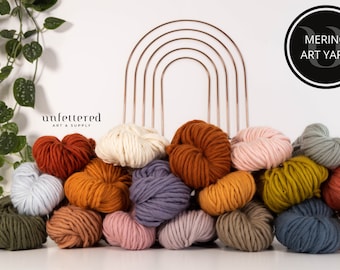 Art Yarn / Merino Wool / 100% Merino Yarn / Finger Roving / Super Chunky Yarn / Weaving Supplies / Fiber Art DIY