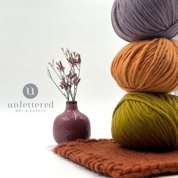 Super Bulky Merino Art Yarn: Chunky Fiber for Knitting & Weaving
