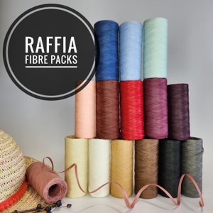 Raffia Fibre Packs / Paper Yarn / Paper Craft / Recycled Paper Yarn / Eco Friendly Gift Wrapping / Raffia Paper / Raffia Ribbon / Raffia