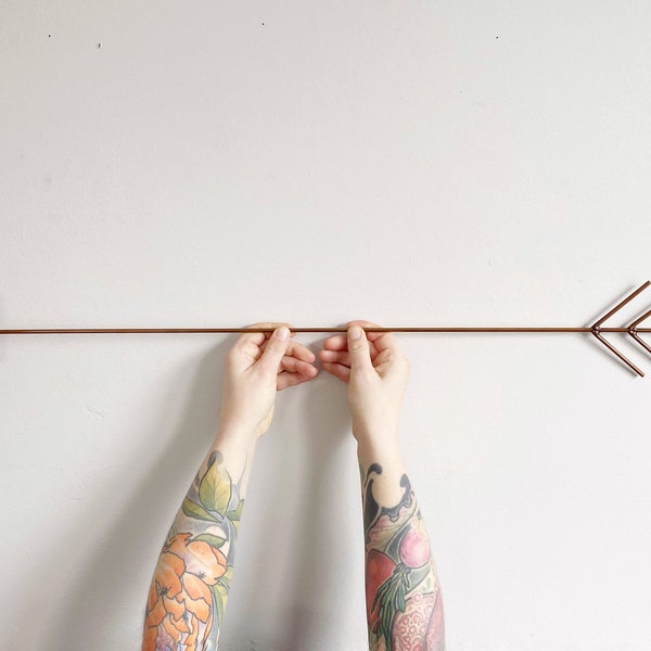 Metal Arrow Wall Mount: Copper Macrame Rod Frame