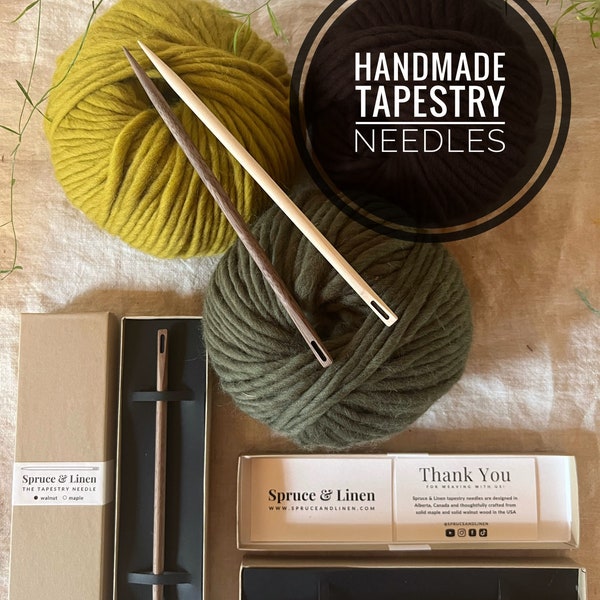 Handmade Tapestry Needles / Handcrafted Wooden Tapestry Needles / Walnut Tapestry Needle / Maple Tapestry Needle / Weaving Tools