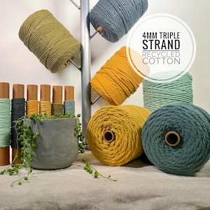 Macrame Cord 4mm Cotton Single Strand Macrame Cord for Wall Hangings Large  Roll Macrame Rope for Plant Hangers Bulk Macrame Yarn200 Yards 