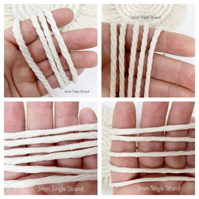 Natural Recycled Cotton Rope and String/100% Recycled Cotton Rope/Bestselling Macrame String/Soft Craft String/DIY Macrame/ Weaving Supplies image 9