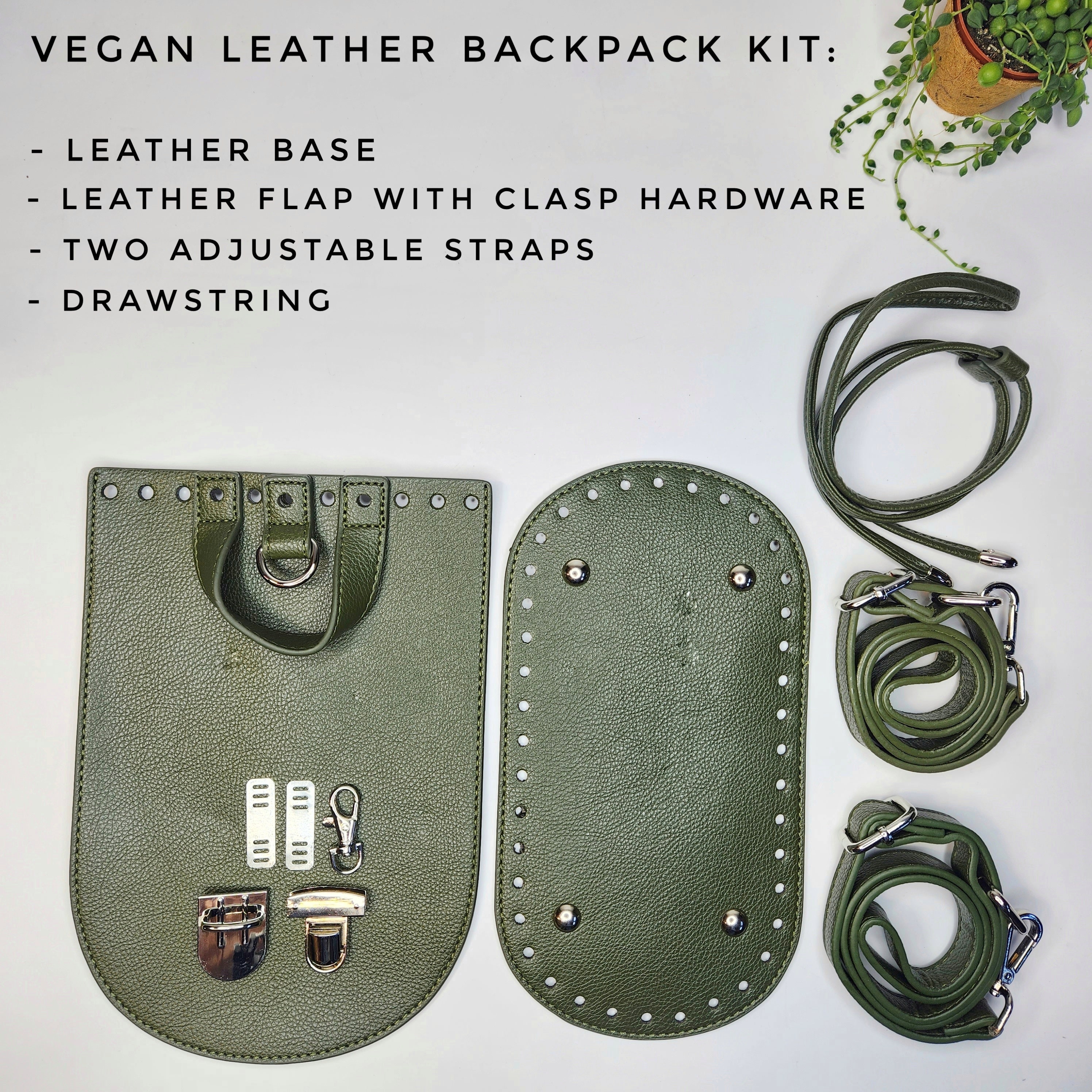 Kit for Knitting Backpack Cording Cord Yarn How to Knit a Backpack DIY  CROCHET BACKPACK Items for a Backpack Eco Leather Vegan Leather 