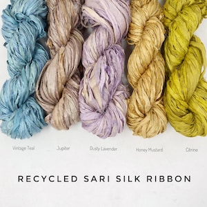 Sari Silk Ribbon / Raw Edge Ribbon / Recycled Sari Silks / Artisan Ribbon /Weaving / Art Yarn  Supplies / Gift Wrapping/ Bouquet Ribbon