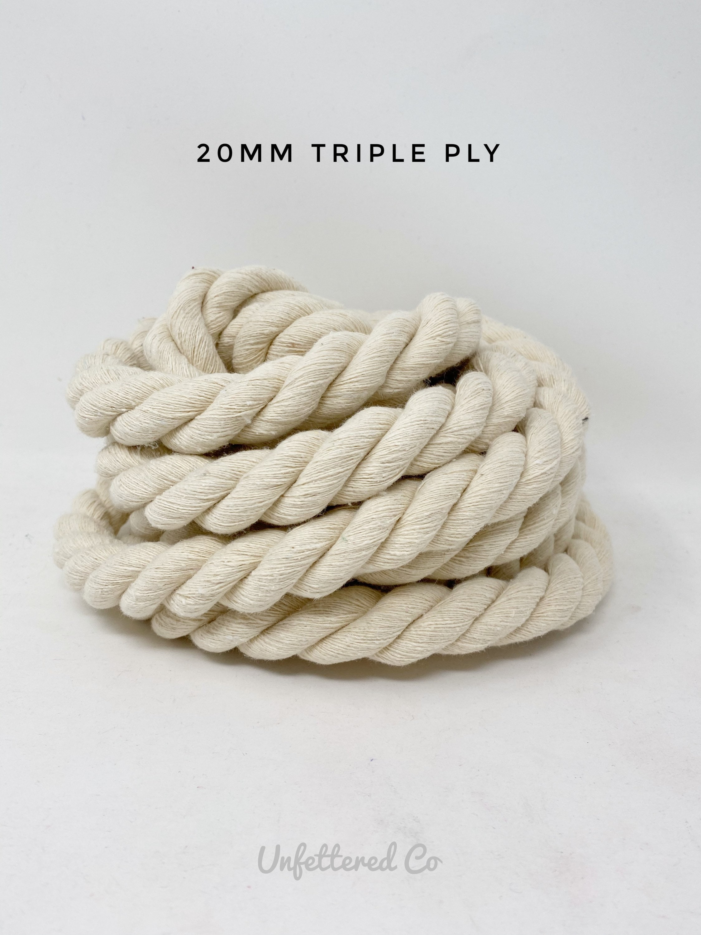 Beige Cotton Rope 12mm. Nautical Rope. Twisted Thick Rope. Decoration Rope.  Craft Supplies. Nautical Decor / 30ft 10yd 9m 