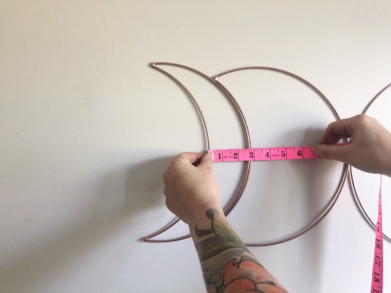 Copper Coloured Moon Phase Wall HangingMacrame Supplies Dreamcatcher Moon Phase FrameCrescent MoonCelestial Wall HangingLunar Decor