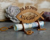 Gift for confirmation with engraving made of wood