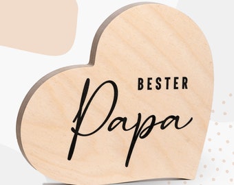 Grapefruit® Geschenk-Herz aus Holz zum Vatertag – Bester Papa