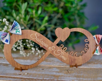 Infinity Individual Wedding Gift Made of Wood Large