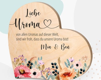 Grapefruit® Geschenk-Herz aus Holz zum Muttertag – Liebe Uroma