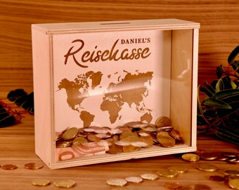 Individual money box as a gift of money for vacation or travel favorite box