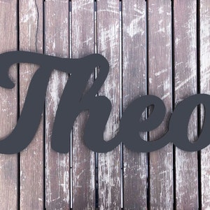 Individual lettering made of wood to stick on in anthracite from 30 cm