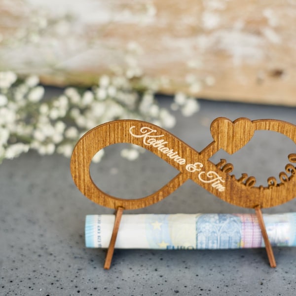 Unendlichkeit - Individuelles Geschenk zur Hochzeit aus Holz