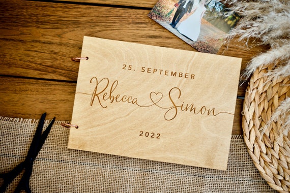 Edles Erinnerungsbuch zur Hochzeit Gästebuch Fotobuch aus Holz Etsy