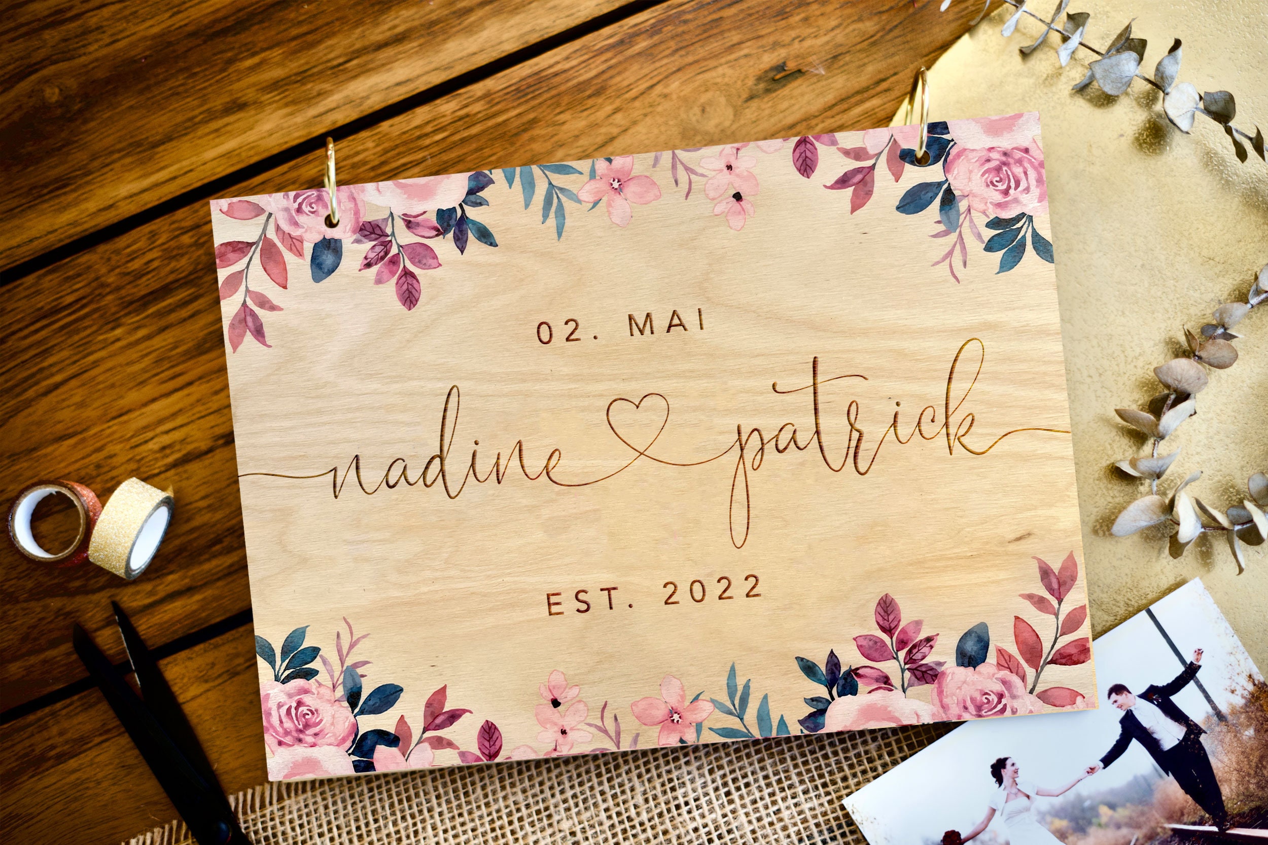 Edles Erinnerungsbuch zur Hochzeit Gästebuch Fotobuch aus Holz Etsy.de