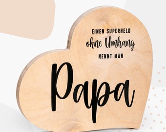 Grapefruit® Wooden Gift Heart for Father’s Day – Superhero without a cape