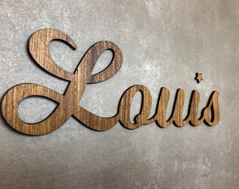 Letras de madera 3D personalizadas de pomelo con respaldo adhesivo - para habitaciones infantiles, salones, oficinas, decoración de paredes