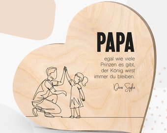 Grapefruit® Geschenk-Herz aus Holz zum Vatertag – Papa & Tochter