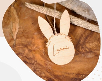 Grapefruit® Personalized Wooden Easter Bunny Pendant - Perfect Easter Gift