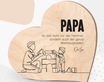 Grapefruit® Wooden Gift Heart for Father’s Day – Dad & Son