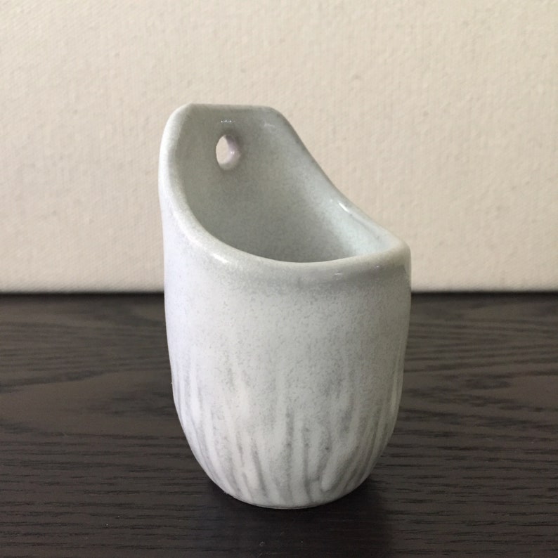 Meath Clay with Satin White Glaze Small Carved Hanging Planter