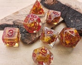 Golden Autumn - cozy gold dice - quirky dnd gift - d20 fantasy dice - for fans of Critical Role or Dungeons and Dragons