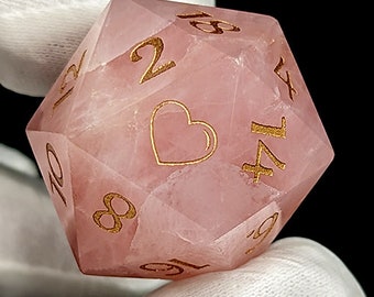 35mm Rose Quartz d20