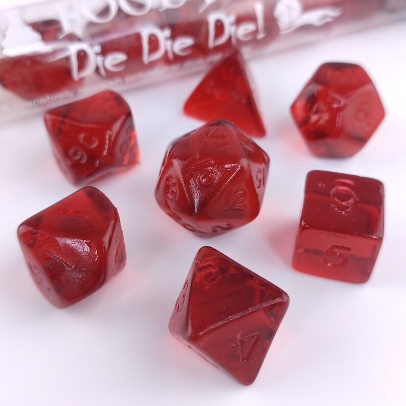 Die Die Die Edible Gummy Dnd Dice Sets for Dungeons and Etsy