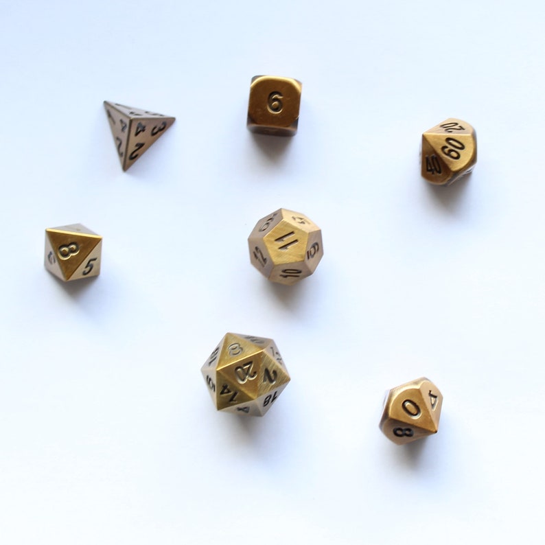 Brass Knuckles a brass metal dice set for dnd great gift Etsy