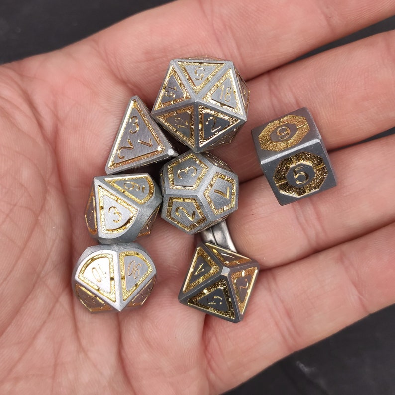 Dwarven Gold a Beautiful Gold Metal Dice Set for Dnd Great Etsy