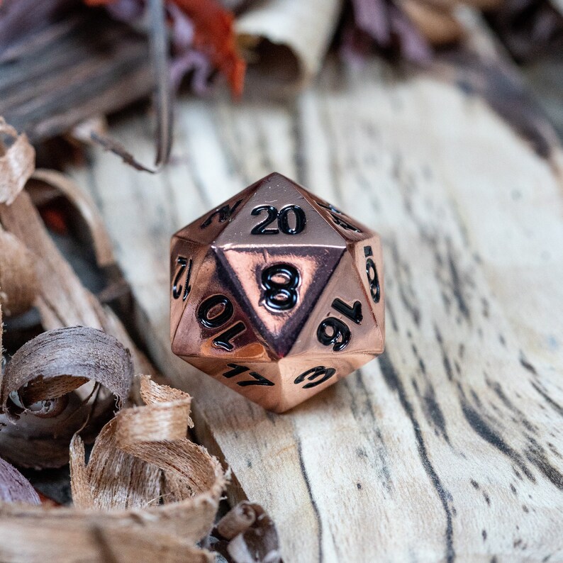 Rose Gold a beautiful metal dice set for dnd great gift Etsy
