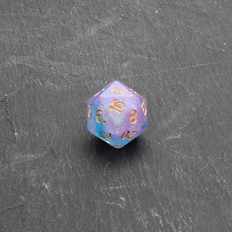 Mage Dust Glitter Blue & Purple Dice Set Quirky Dnd Gift Etsy