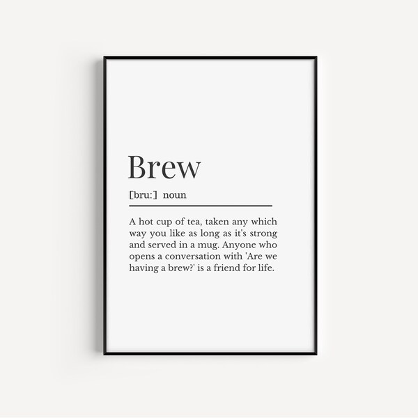 Tea Noun Print Etsy UK