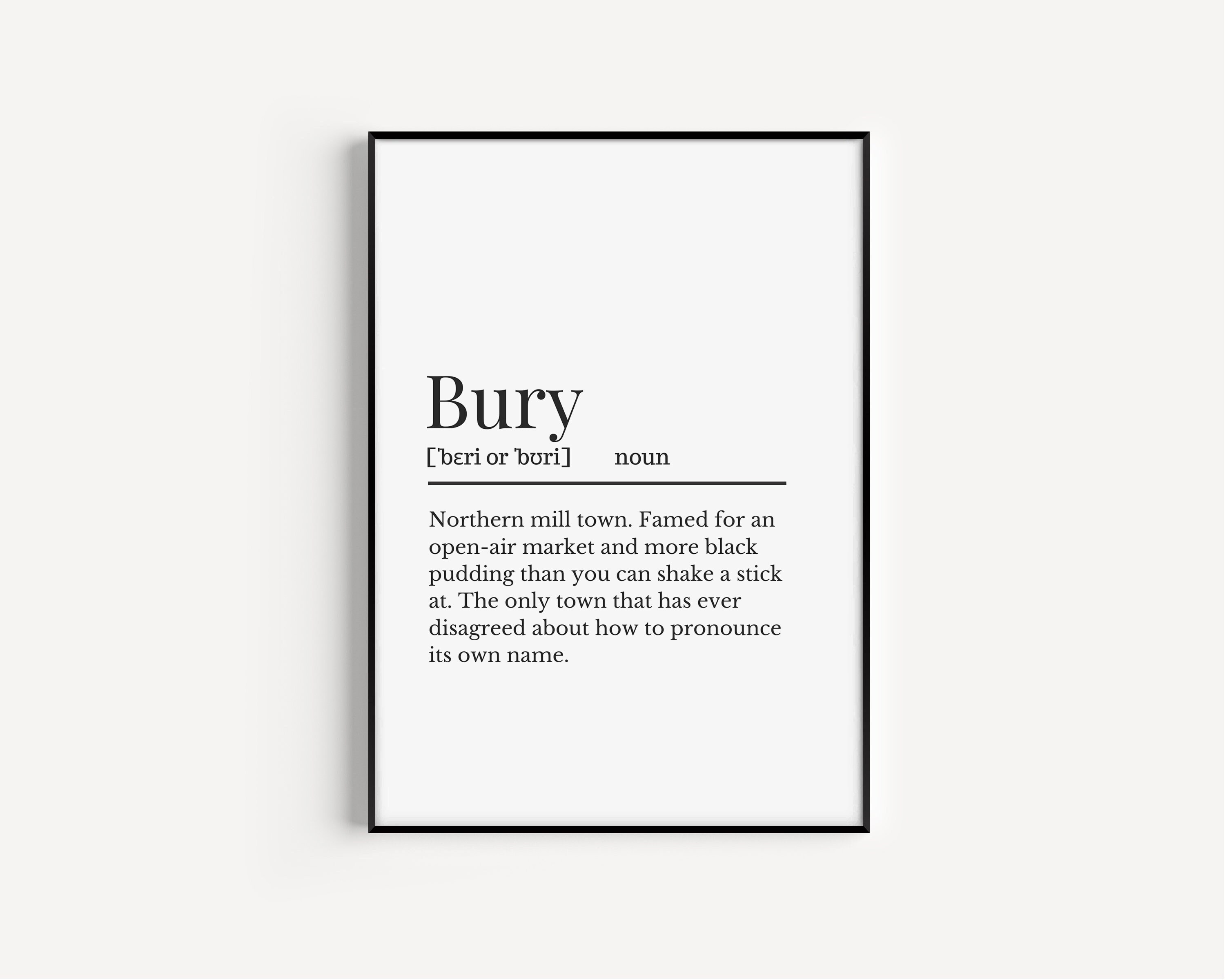 Bury Definition Print Wall Print for People From Bury Town - Etsy UK