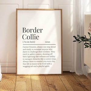 Border Collie Definition Print, Wall Print for Border Collie Owners, Border Collie Wall Print, Dog Definition Print, Border Collie, Sheepdog