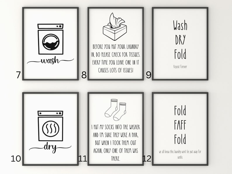 Laundry Prints Utility Room Wall Prints Laundry Room Art Etsy UK