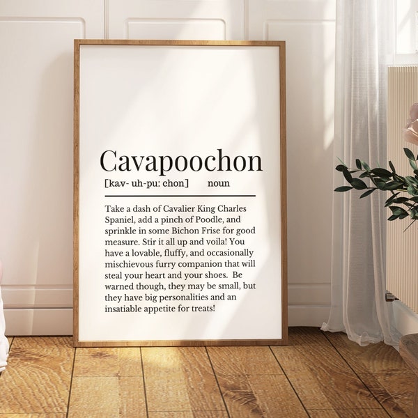 Cavapoochon Definition Print, Wall Print for Cavapoochon Owner, Cavapoochon Print, Dog Owner Gift, Cavapoochon Wall Print, Cavapoochon Mum