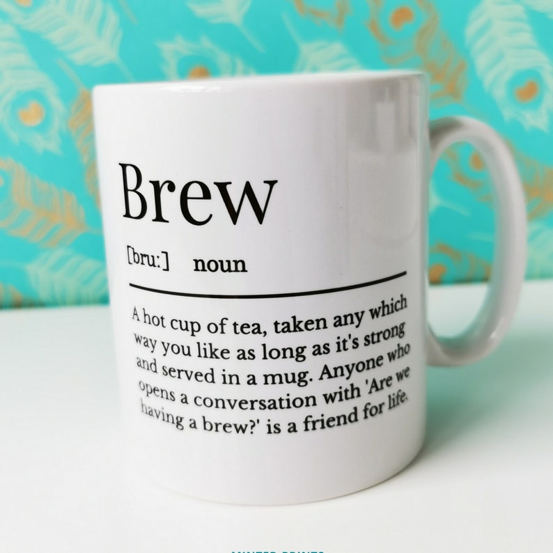 Brew Definition Print Mug White Mug with Brew Definition Tea Etsy