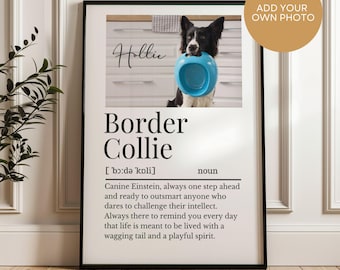 Personalised Photo Border Collie Definition Print