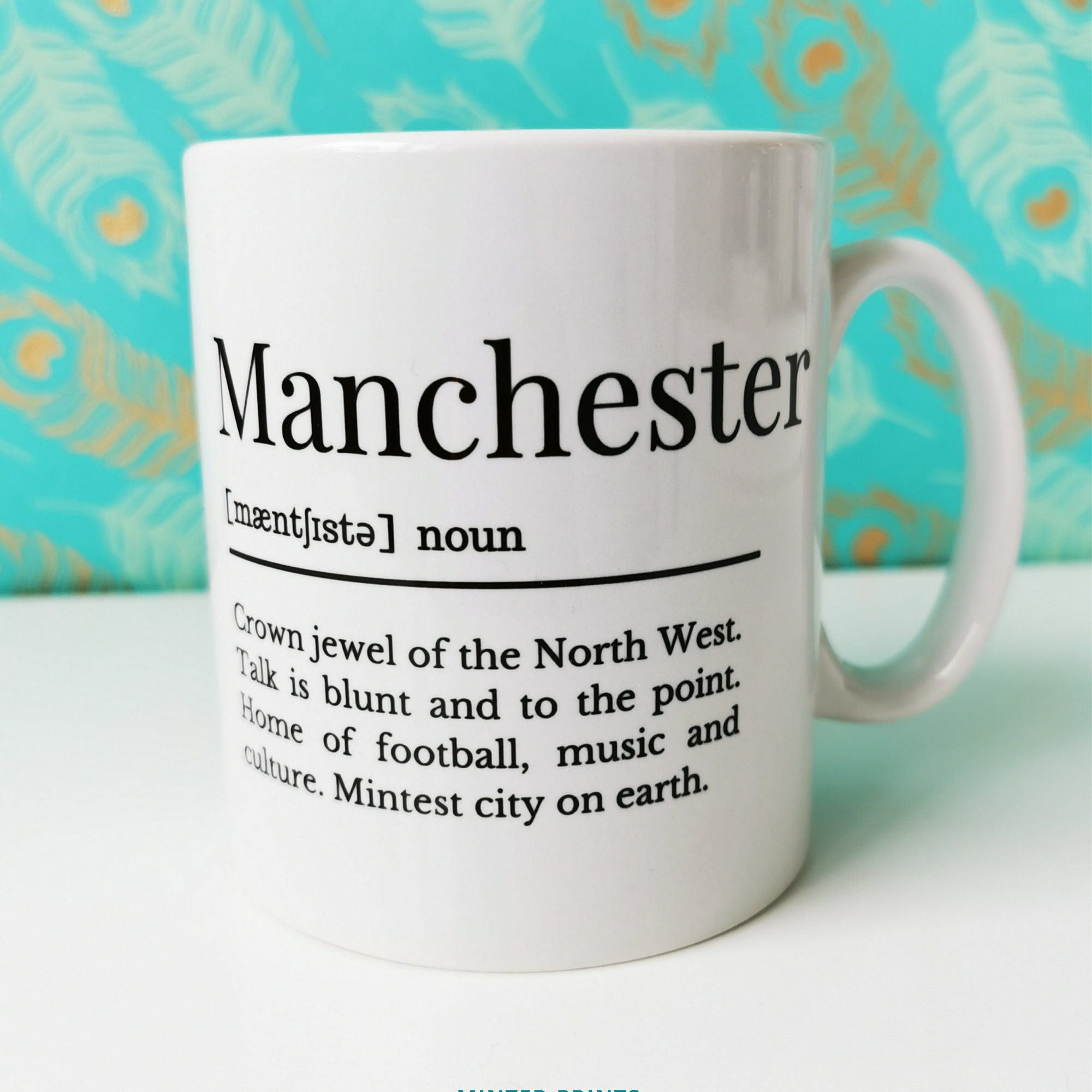 Manchester Definition Print Mug White Mug with Manchester Etsy