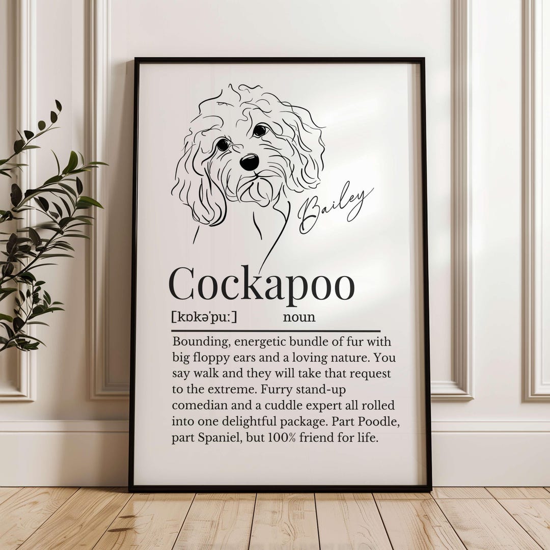 Cockapoo Time Line Illustrated Line Art Cockapoo Definition Print - Etsy UK